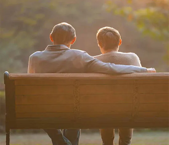 Elderly couple in park