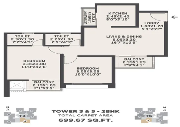 2bhk Floor Plan