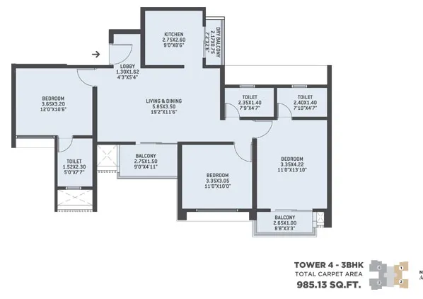 3bhkFloor Plan