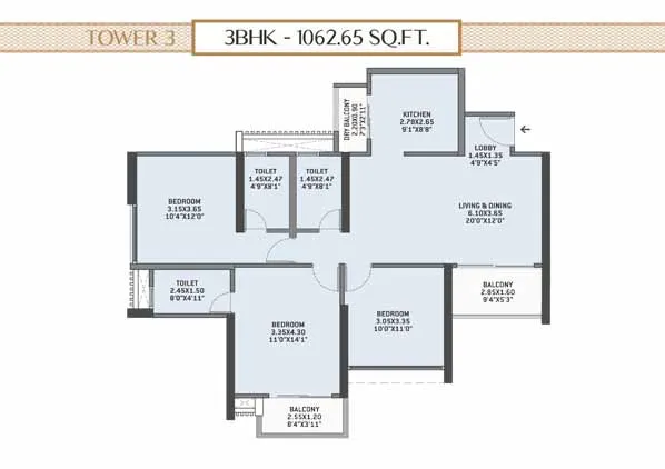 3bhk Floor Plan